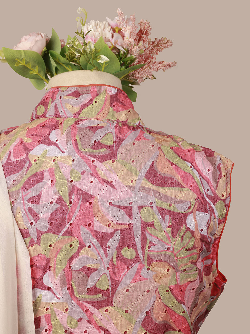 FLORAL PRINTED HAKOBA SLEEVELESS