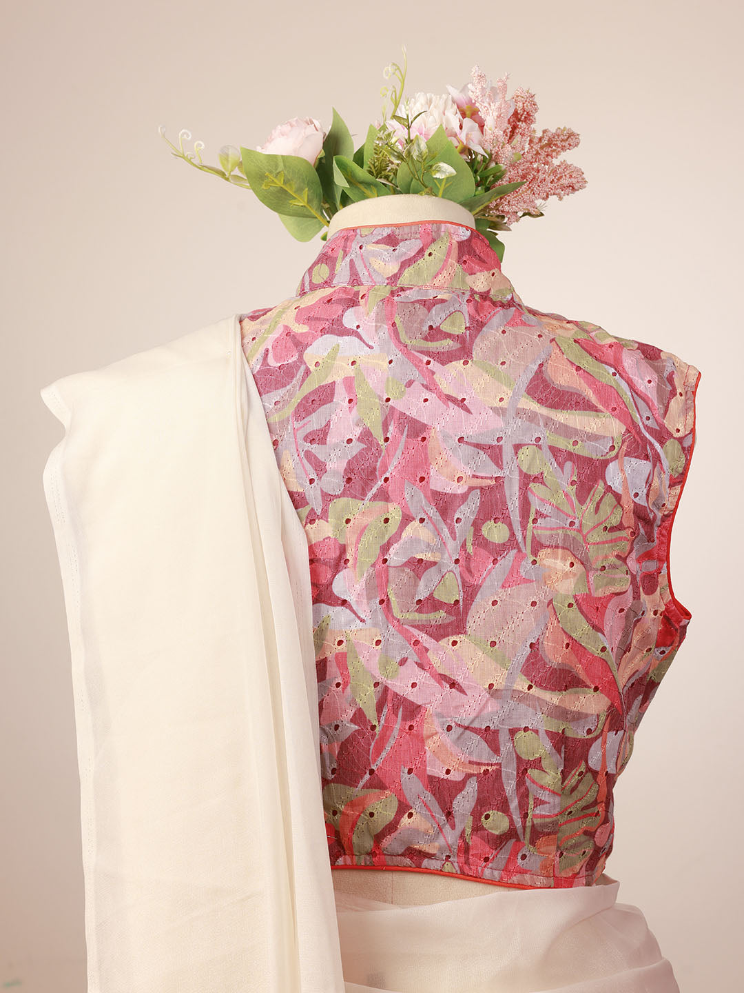 FLORAL PRINTED HAKOBA SLEEVELESS