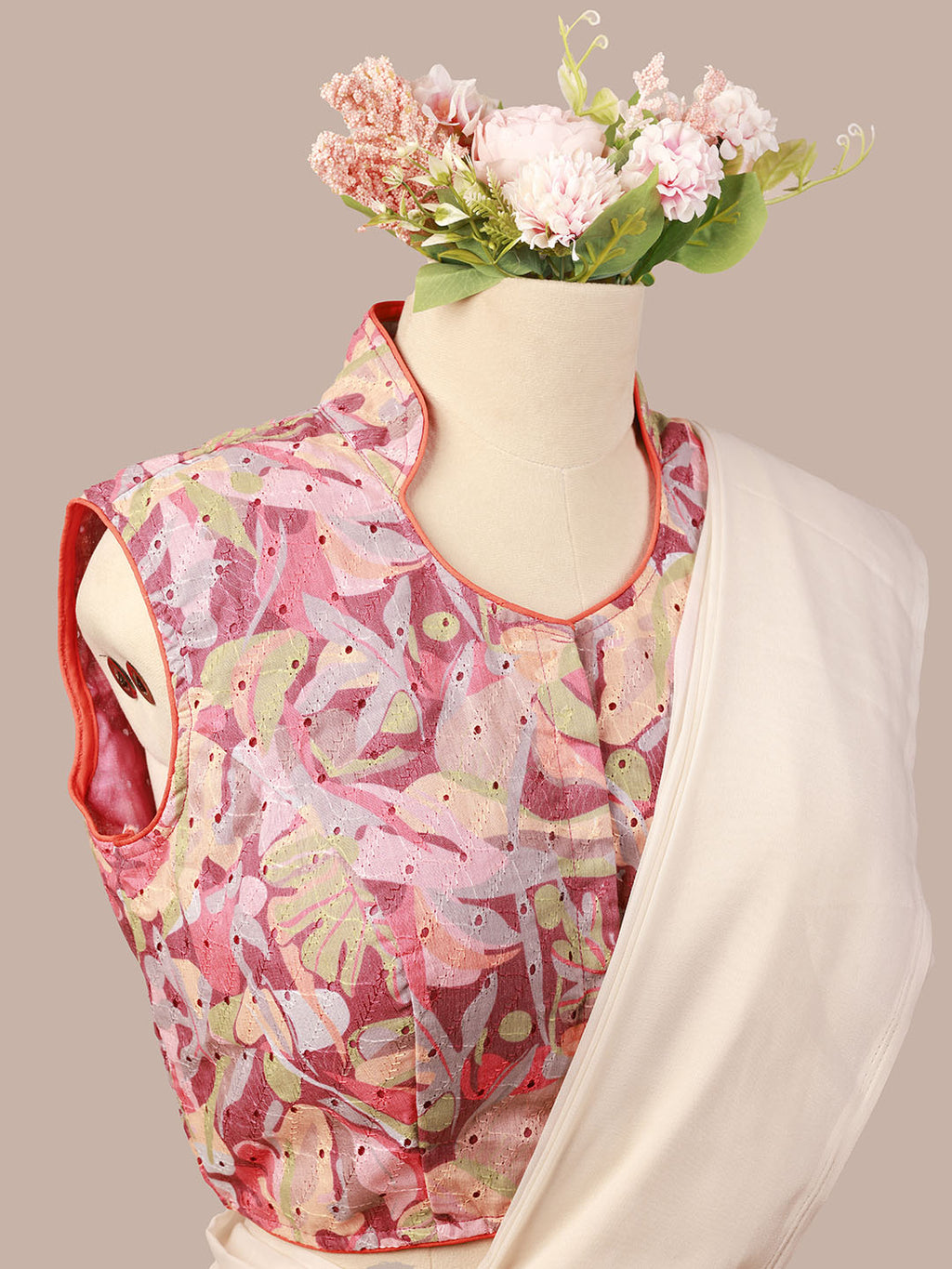 FLORAL PRINTED HAKOBA SLEEVELESS